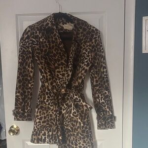 MICHAEL Michael Kors Leopard Print Trench Coat
